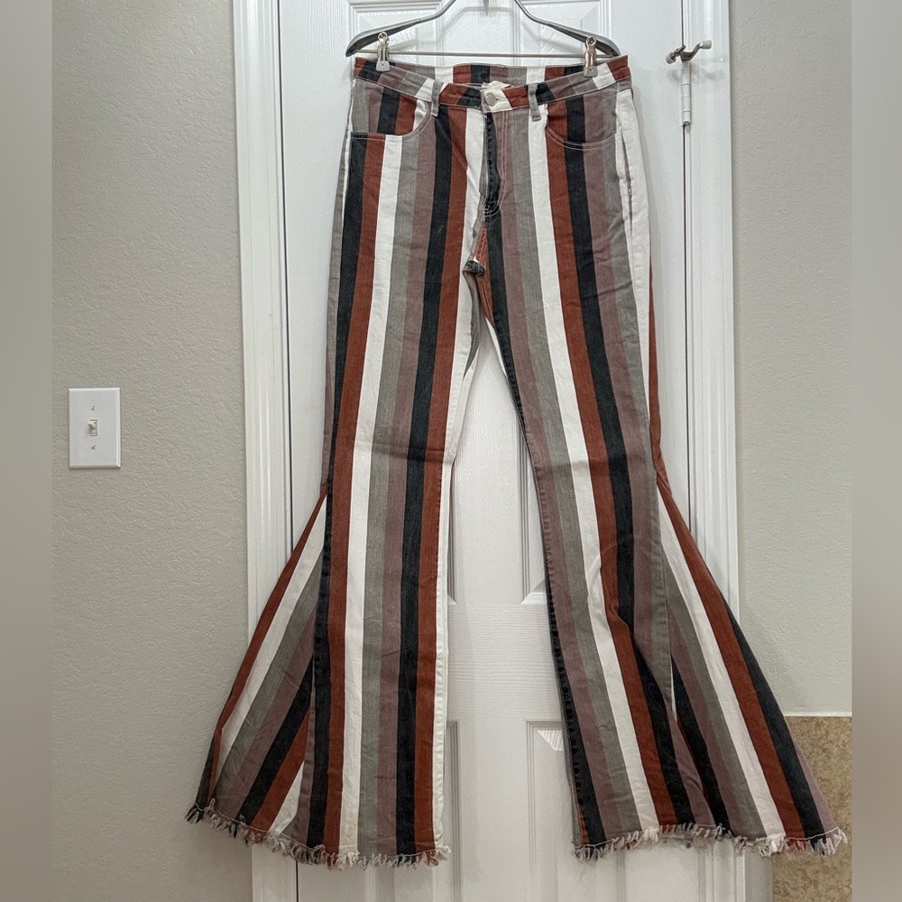 Altar'd State Multicolor Striped Flare Pants